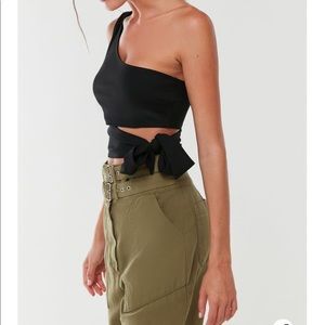 urban outfitters one shoulder wrap top